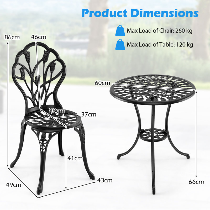 2 - Person Patio Dining Set with Round Table