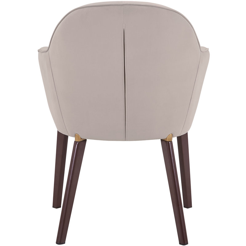 Ensemble de 4 chaises de salle à manger Corrigan Studio® revêtues de velours avec pieds en fer, Gris clair