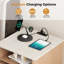 Lit plateforme en bois massif avec table de chevet 2 tiroirs Devries-130065708-131402120