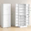 Armoire de rangement 65 po, blanc moderne, avec portes et tablettes pour la cuisine, espace