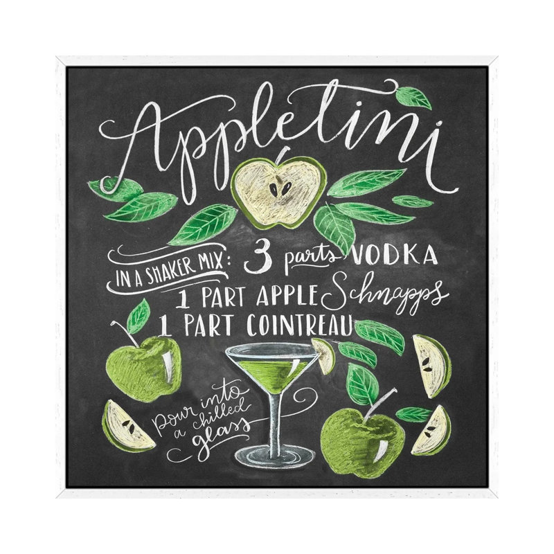 Appletini Recipe by Lily & Val - Gallery-Wrapped Canvas Giclée on Canvas, White Framed Canvas, 66.04 cm H x 66.04 cm W