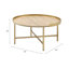Charmante table basse contemporaine avec base en métal robuste et design gracieux