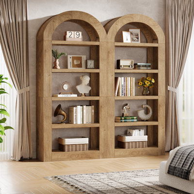 70.87" Tall Arched Bookcase(set Of 2)