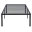 Structure de lit noire en métal robuste de taille simple avec assemblage facile à faire, performance sonore, support statique à haute résistance, soutien uniforme du matelas des lattes en acier, rangement sous le lit et connexion-2045188725