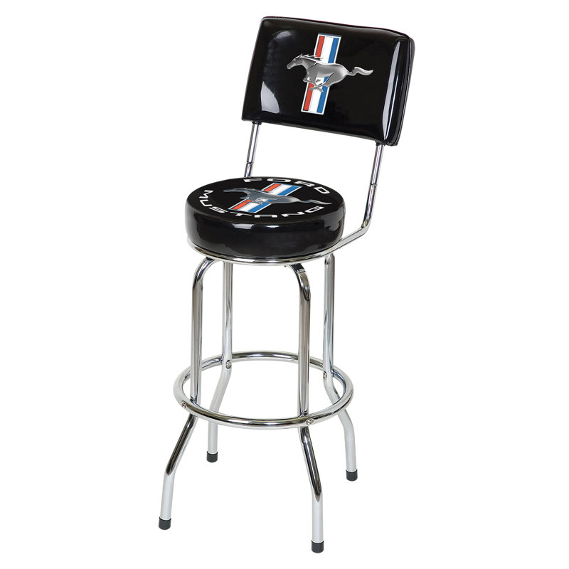 Swivel Upholstered Counter Stool with Steel Frame