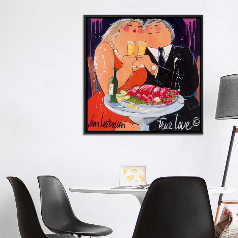 «True Love» par El van Leersum, impression sur toile tendue, H 26 po x l 26 po x P 1,5 po, Toile avec cadre noir
