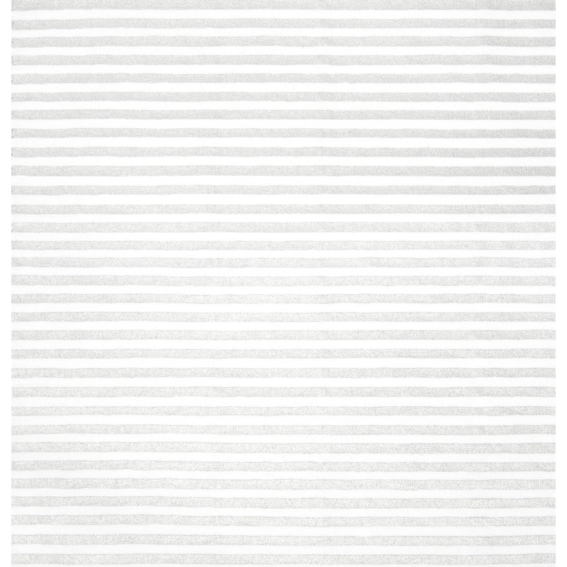 Striped Table Runnner, Silver/White