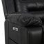 Canapé d'angle modulaire en cuir avec 2 fauteuils inclinables électriques, console de rangement, porte-gobelets et ports USB et USB-C intégrés-411561702