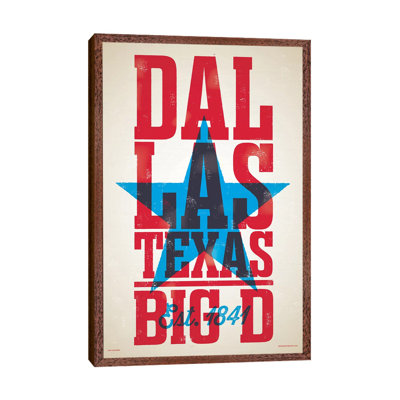 Dallas Letterpress Style by Jim Zahniser - Print on Canvas