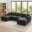 Upholstered Chenille Sectional with Ottoman-2060080617-2060080623-2060080622