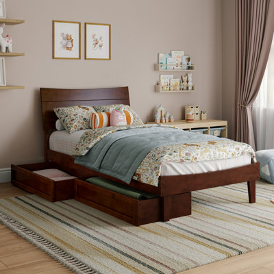 Phoenix Wood Platform Bed with Storage Drawers