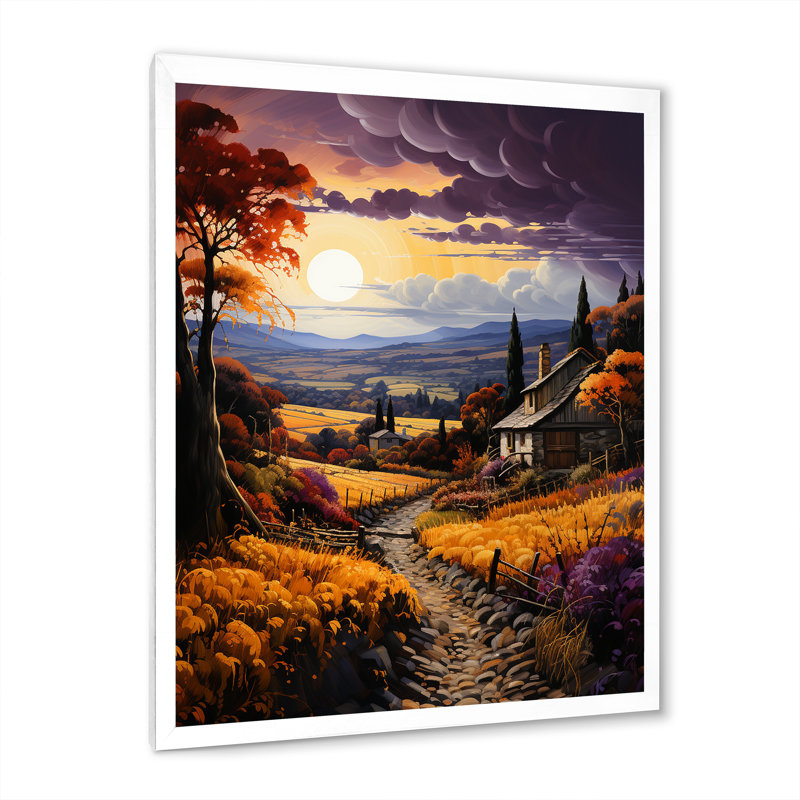 «Liliahna Countryside Bounteasant Vineyard», reproduction d'art sur toile, H 20 po x l 12 po x P 1 po, Cadre photo blanc