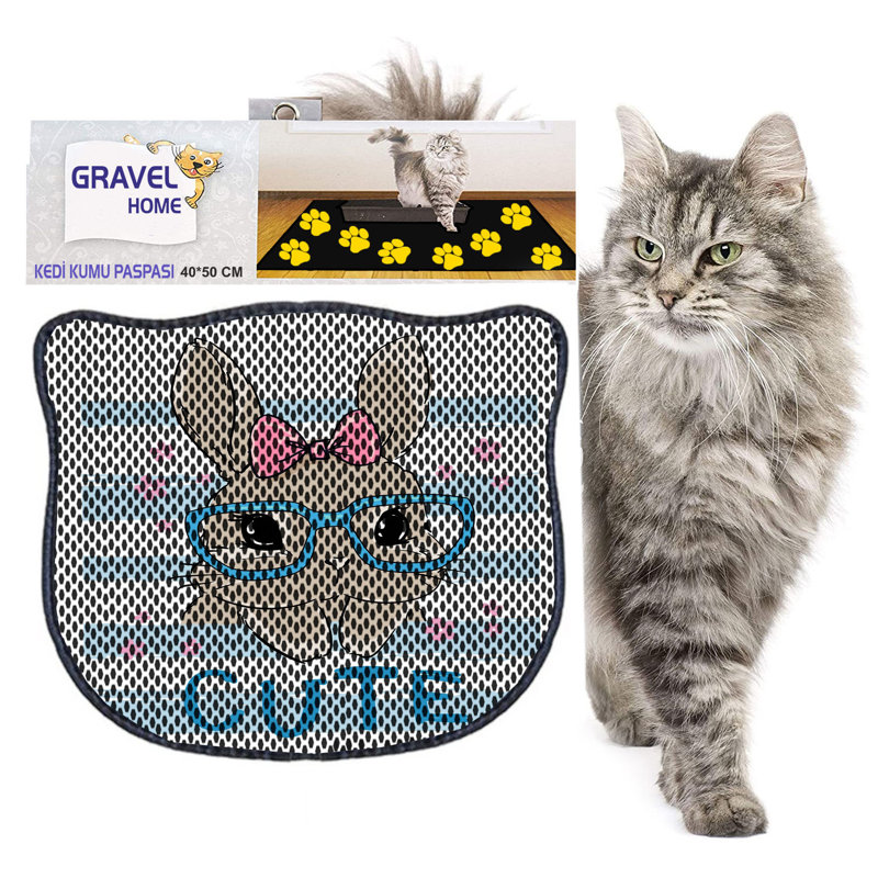 Durable Cat Litter Mat, 15.7 x 19.7 inches | 50% PVC / 50% Polyester, Machine Washable & Vacuum Friendly | Perfect for Easy Cleanup, Non-Slip Design to Keep Your Home Clean & Fresh, Ideal for Pet Owners