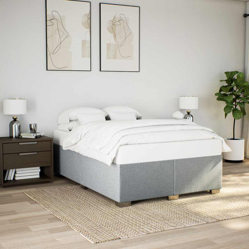 Latitude Run® Bed Frame Without Mattress Twin XL Fabric, Light Gray, Twin XL