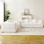 Canapé moderne sans os avec deux coussins décoratifs circulaires, tissu en polyester à poils longs texturé litchi doux pour la peau, canapé en mousse à carreaux-157826938