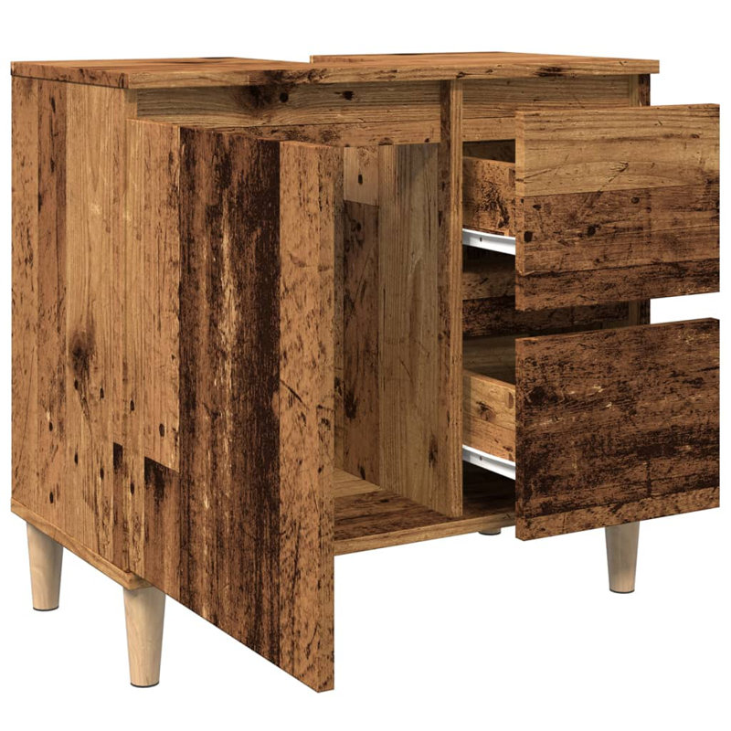 Roumena 65cm Single Bathroom Vanity Base Only, Old Wood
