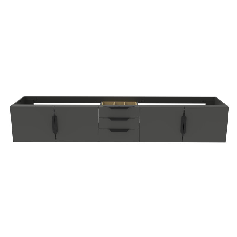  Base de meuble-lavabo double 84 po Alpine, Noir / Noir