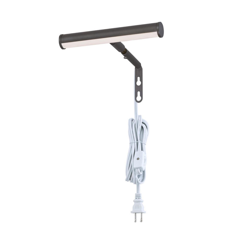 Applique murale à DEL 1 lumière à brancher, Noir mat, H 3,5 po x l 7,5 po x P 8 po