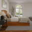 Lit plateforme en bois massif Lamari avec pied de lit et lit gigogne-2020591145-2075297632