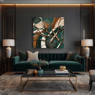 Art sur toile, raquettes de tennis