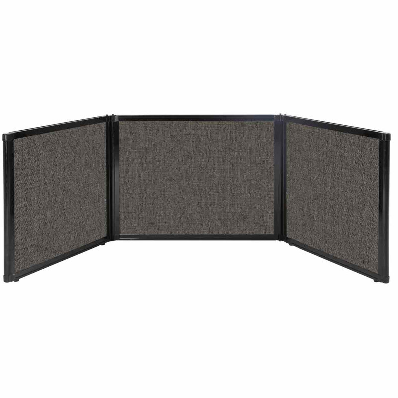Rectangle 1 Person Partition Desk, Dark Brown, 24" H x 99" W x 3" D