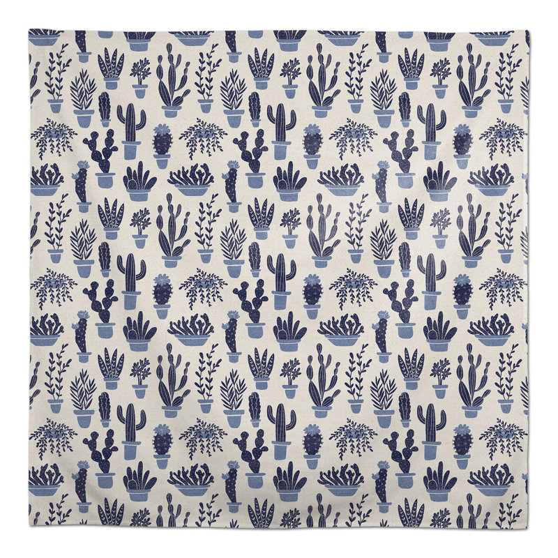 Nappe Houseplants On Linen Green 2, Bleu