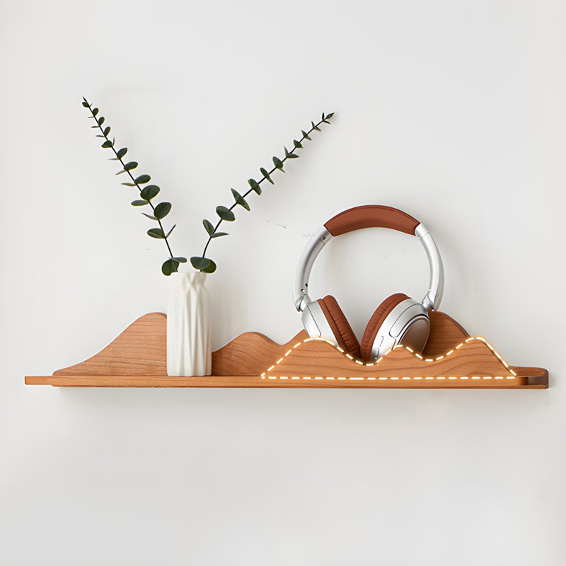 Wall Mounted Shelves, Wall Mounted Storage Shelves, And Storage Racks For Storing Items, Medium Yellow Wood