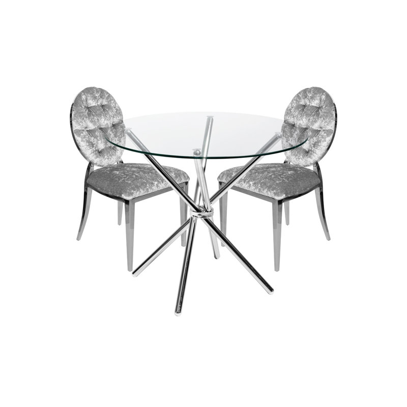 Renfrow 2 - Person Dining Set, Chrome