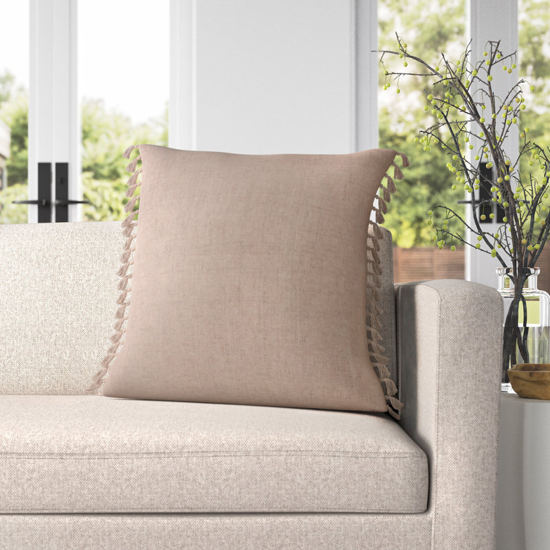 Sharron Square 100% Linen Pillow, Shadow Gray, Polyester/Polyfill