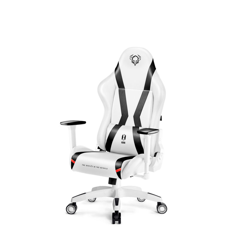 DIABLO CHAIRS White/Black Executive Chair with Wheels