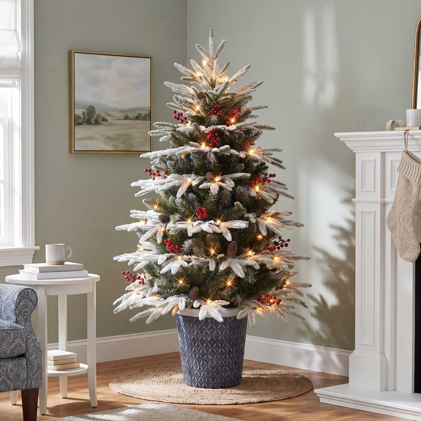 54' Lighted Artificial Fir Christmas Tree