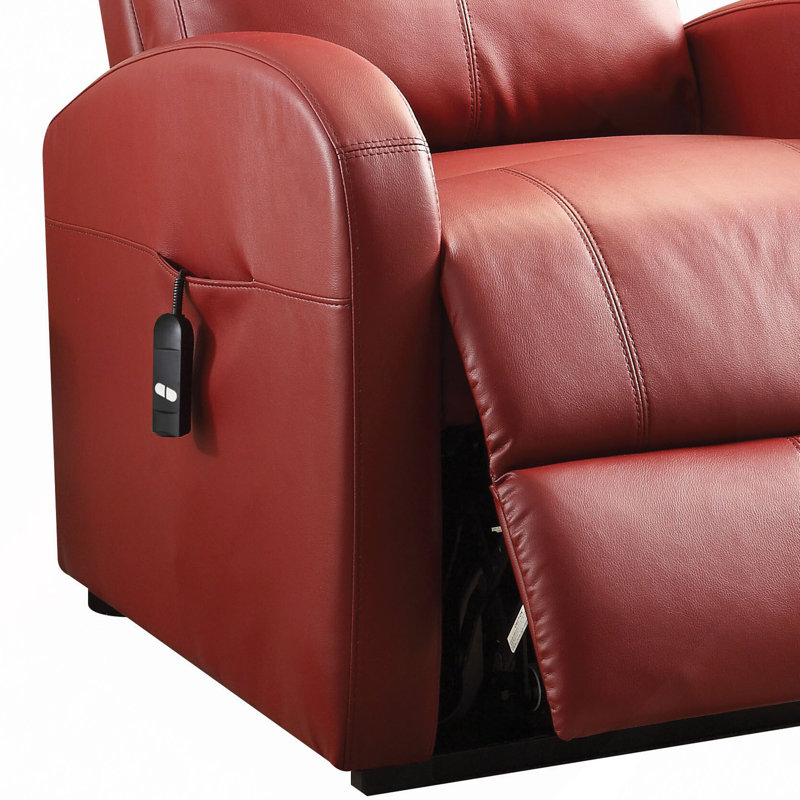 Fauteuil inclinable en polyuréthane avec lève-personne électrique, Rouge