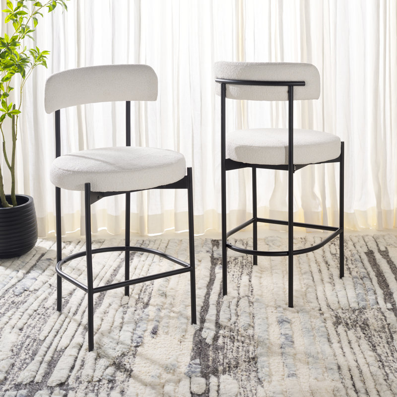 Liana Upholstered Counter Stool, White