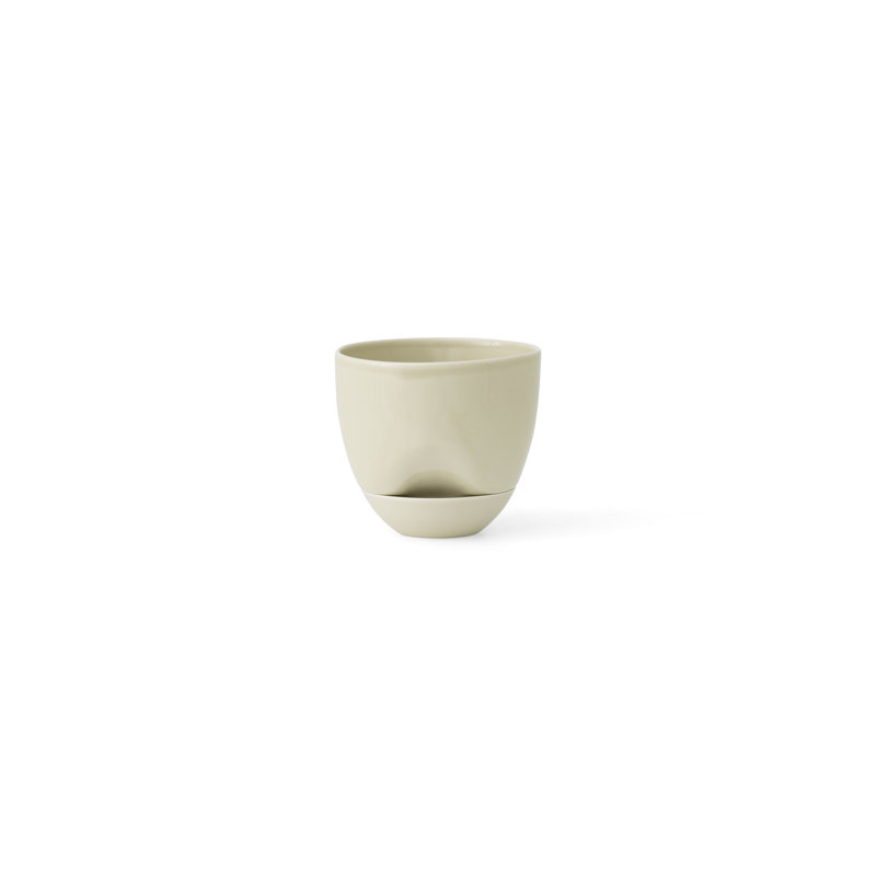Meira Ceramic Planter, Ashen, 7.8" H x 7.8" W x 7.8" D