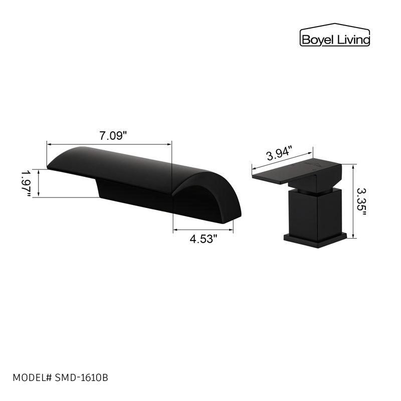Widespread Single-handle Bathroom Faucet, Black