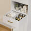 Armoire de rangement pour salle de bain H 67 po, armoire de salle de bain haute blanche, armoire étroite avec portes et tiroir, tablettes réglables, armoire de plancher pour salle de bain, salon, cuisine, salle à manger