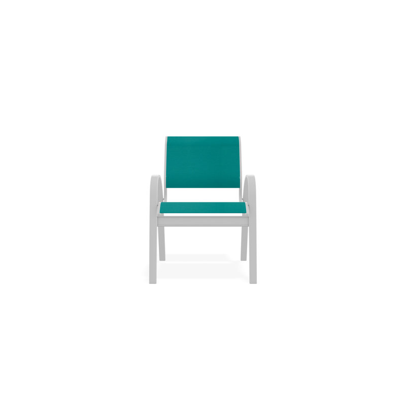 Aruba II Outdoor Dining Chair, Aqua, White