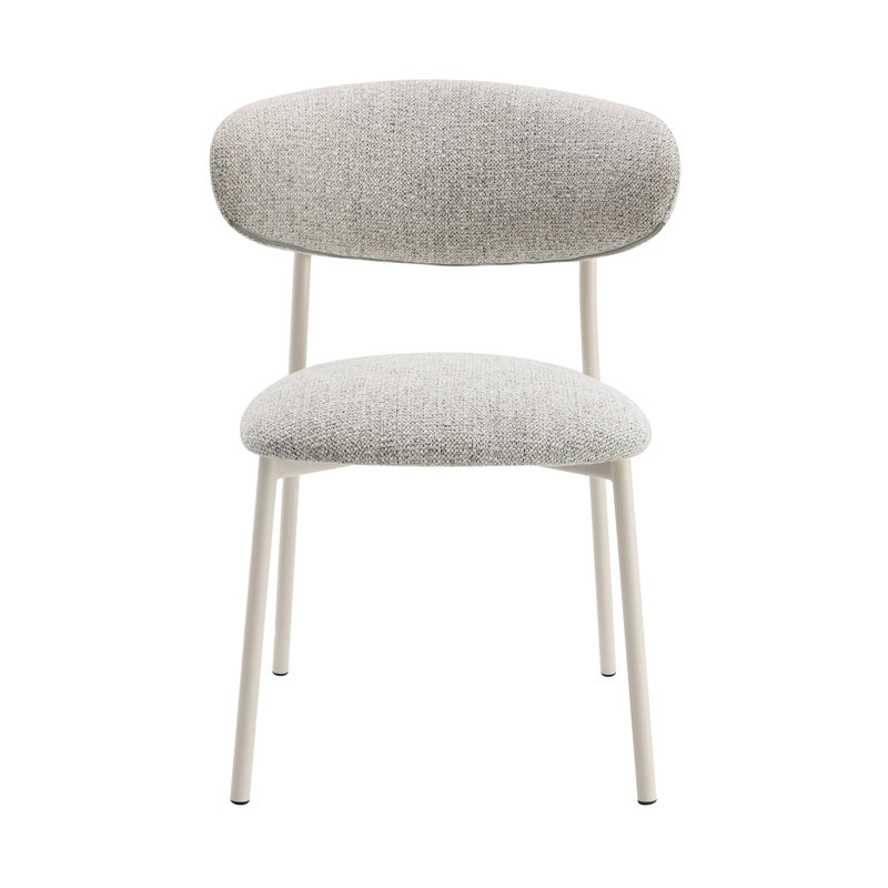 Ensemble de 2 chaises d'appoint en tissu Kalam, Gris clair, Noyer