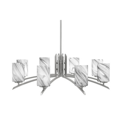 Lustre lumineux avec verre tourbillon onyx 4 po
