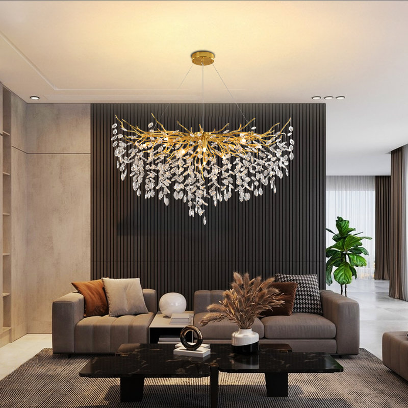 Luxury Tree Branch Chandelier,Modern chandelier crystal light,LargeRaindrop pendant light(gold), 20" H x 47" W x 20" D
