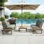 195cm Wide L-Shaped Metal Patio Sectional Set