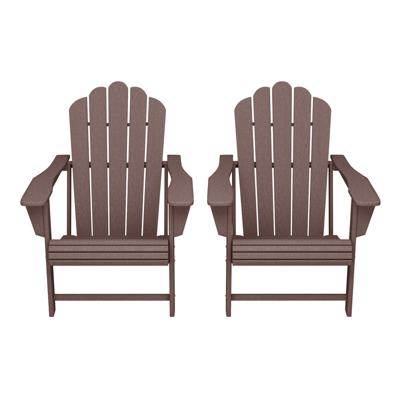 Chaise Adirondack d'extérieur en poly (ensemble de 2), Beige foncé