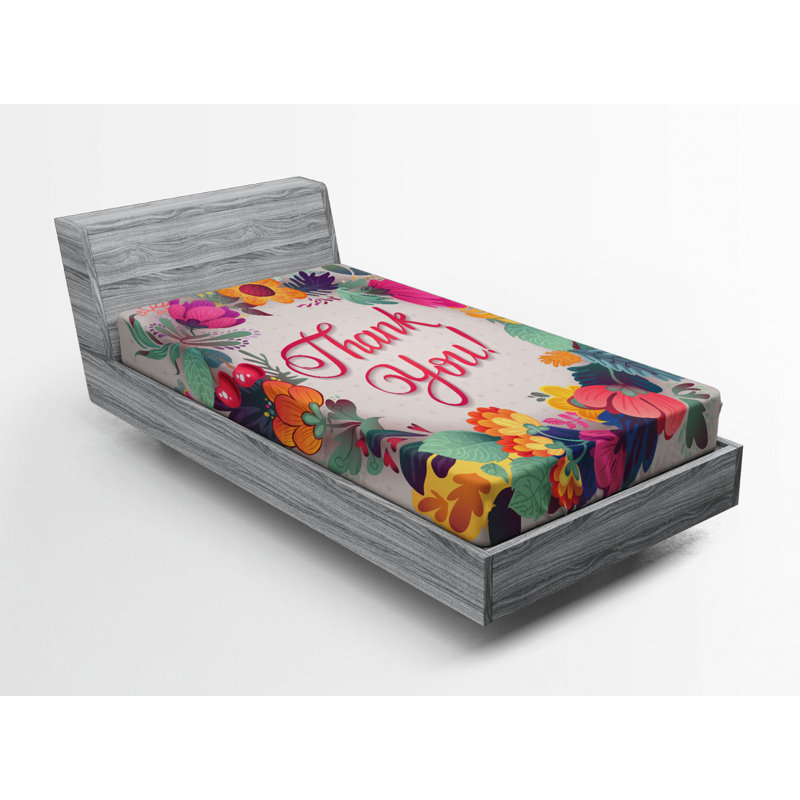 Microfiber Floral Fitted Sheet, Twin XL Fitted Sheet
