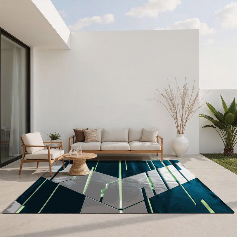 Starforge Pattern Indoor And Outdoor Area Rug, Rectangle 9' x 12'