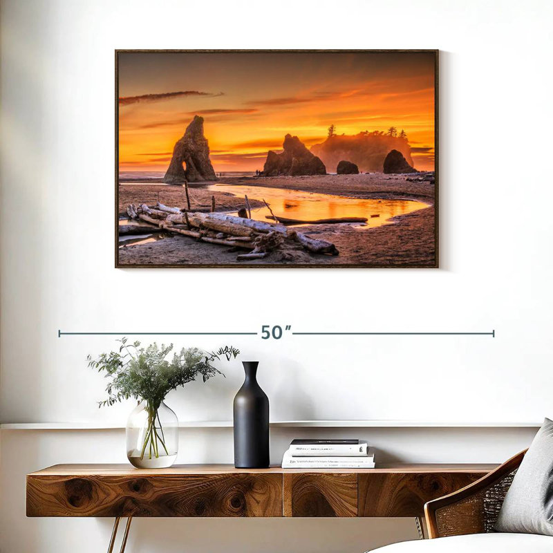 Parc national olympique I, 37 po x 25 po, Cadre flottant en noyer