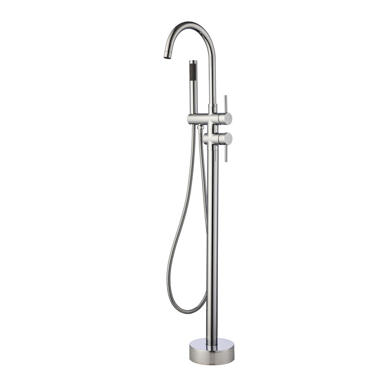 -degree Swivel Chrome Modern Freestanding Tub Filler For Luxurious Bathing