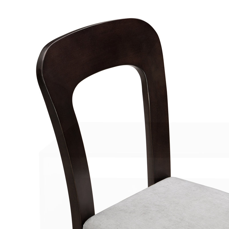 Ensemble de 2 chaises de salle à manger rembourrées, Gris, Marron foncé