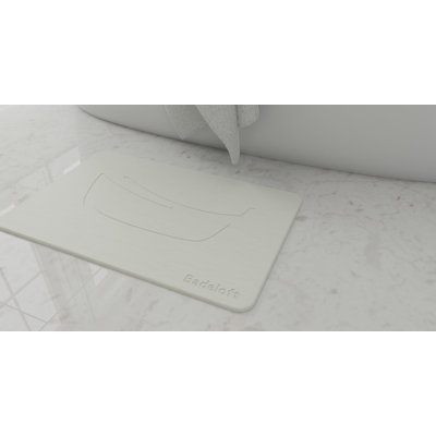 Badeloft Stone Resin Bathtub Mat BM-01-WHT in White