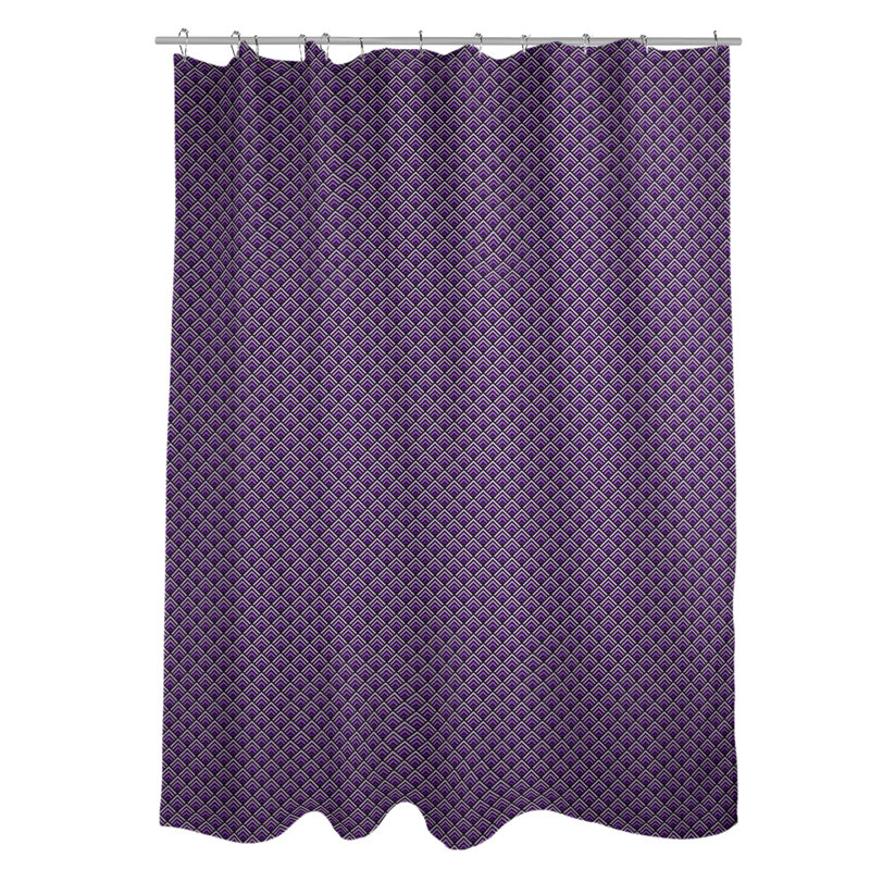 Rideau de douche simple à rayures katelyn elizabeth geometric dégradé, Noir / Mauve