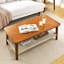 Table basse 47,25 po en rotin style bohème Mid-Century avec rangement tissé pour le salon | Idée cadeau
